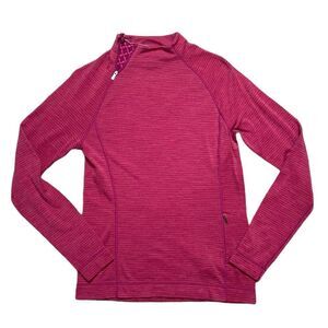 SMARTWOOL Merino Wool Mock Neck Pullover Fushia Pink Size Medium